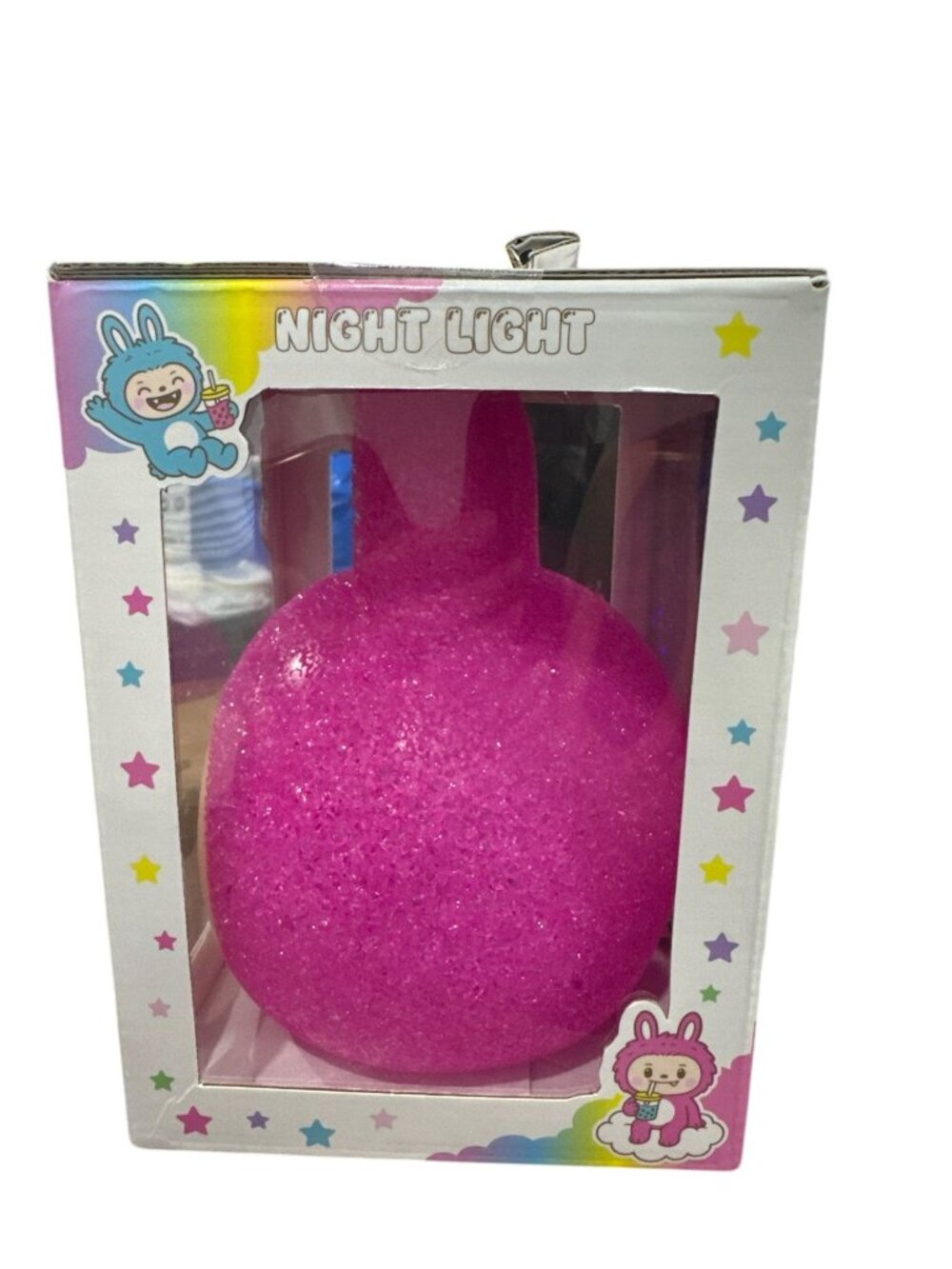 Danbar Global Labubu Night Light For Kids With 3 Light Modes - Pink Glitter Desi - Picture 3 of 4